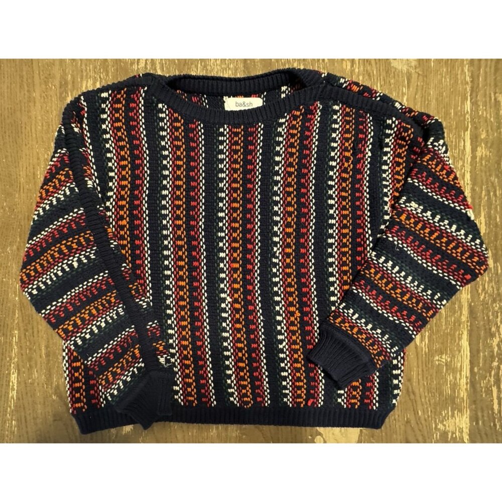 ba&sh Marlet Marine Lady Pullover sweater 2 Knit medium Navy Multicolor - Picture 6 of 15